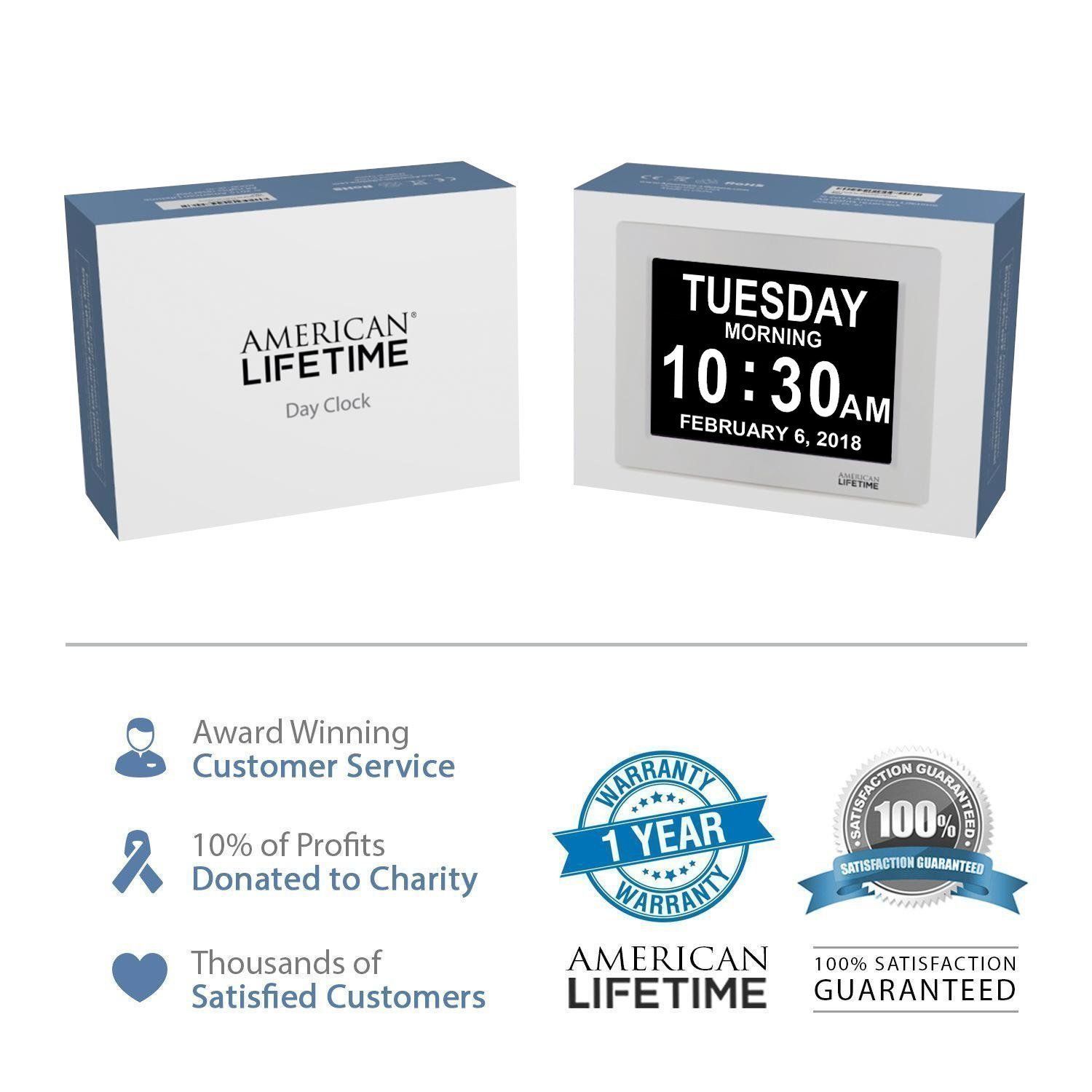 American Lifetime Newest Version Day Clock - Extra Large Impaired Vision Digital