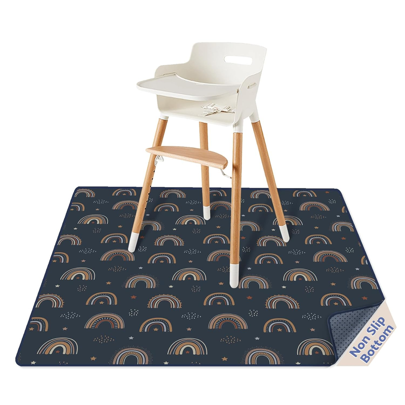 Baby Splat Mat for under High Chair, 50.4 X 50.4 Inch Wipeable...