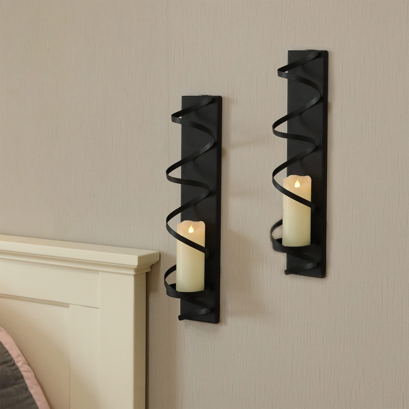 Wall Candle Holder Metal Spiral Candle Sconces Wall Decor Set of 2 NEW
