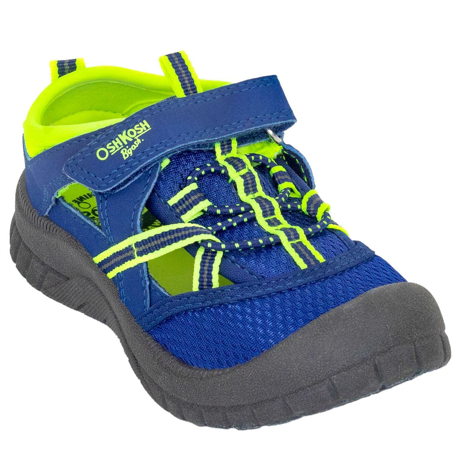 OSHKOSH B'GOSH PAUL BOY'S BUMP TOE SANDAL BLUE/LIME (7)- (8