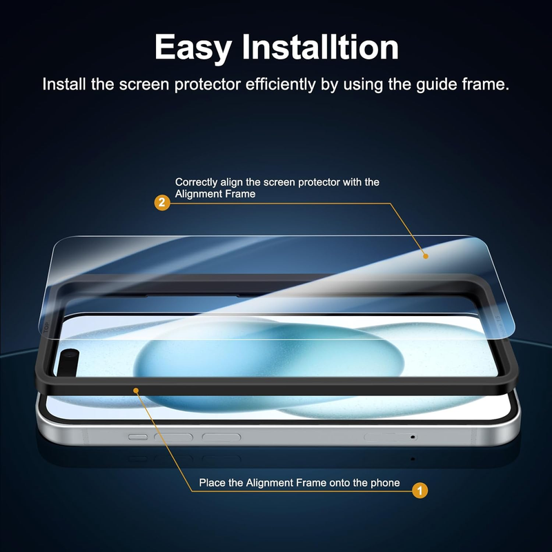 3x Screen Protector for iPhone 15 (6.1 inches)+ 3x Camera Lens Protector, Sensor