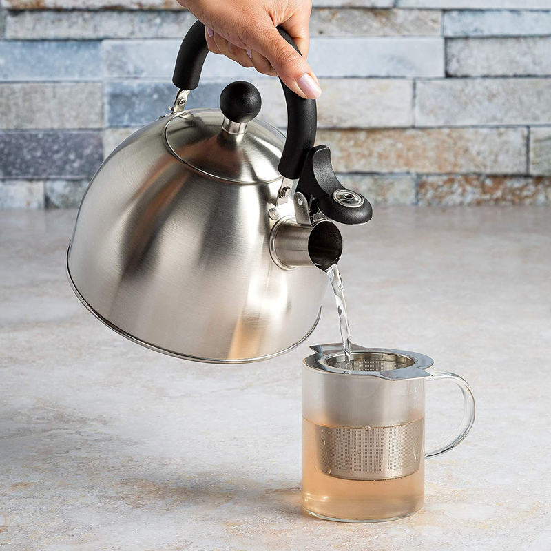 Stewart Whistling Stovetop Tea Kettle 1.5Quart Food Grade Stainless Fast Boiling
