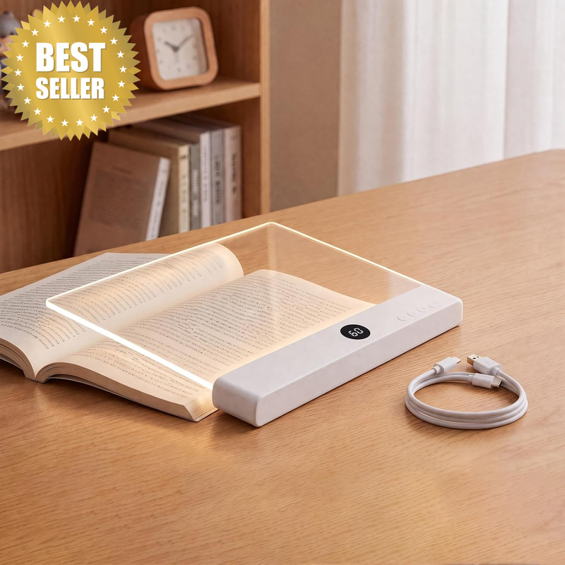 Rechargeable Book Light with Triple Light Modes & Sleep Timer | Full-Page LED Re