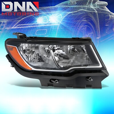 For 2017-2021 Jeep Compass OE Style Passenger Right Side Headlight Black/Amber