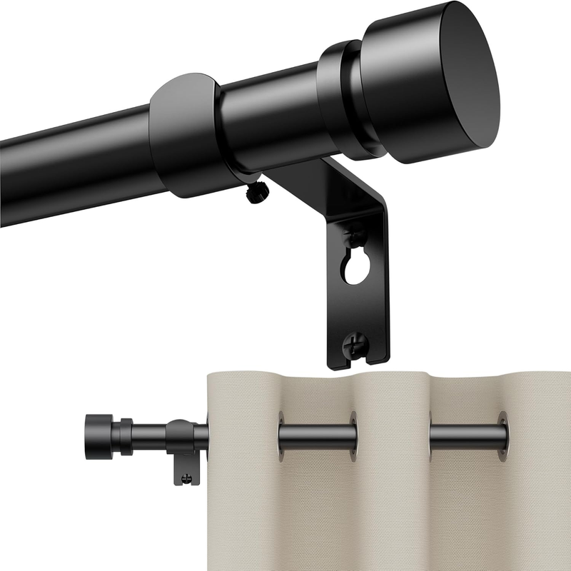 Curtain Rods 45-386 Cm, for Window 365 Cm, Adjustable Length Heavy Duty Decorati