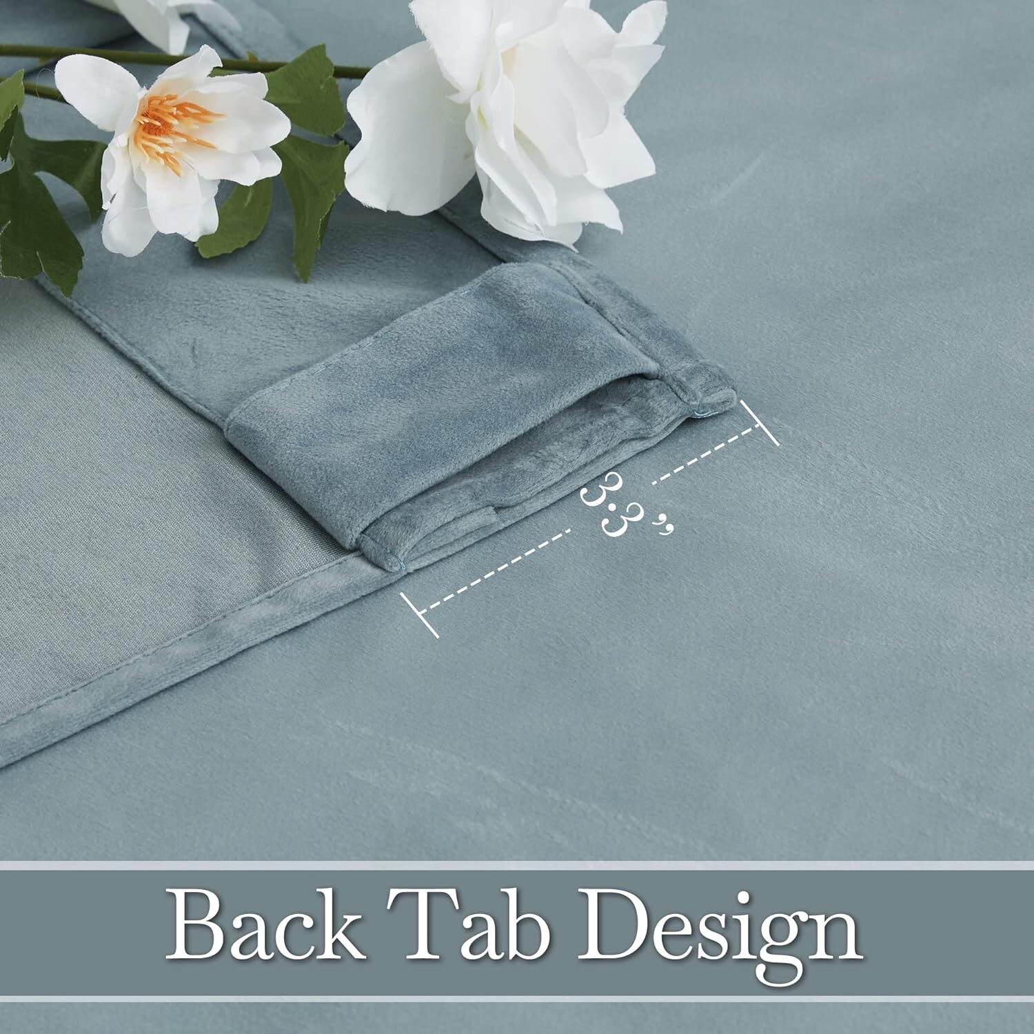 RYB HOME ** BLUE VELVET CURTAINS ** STONE BLUE -- 52 X 108 'NOISE REDUCING'