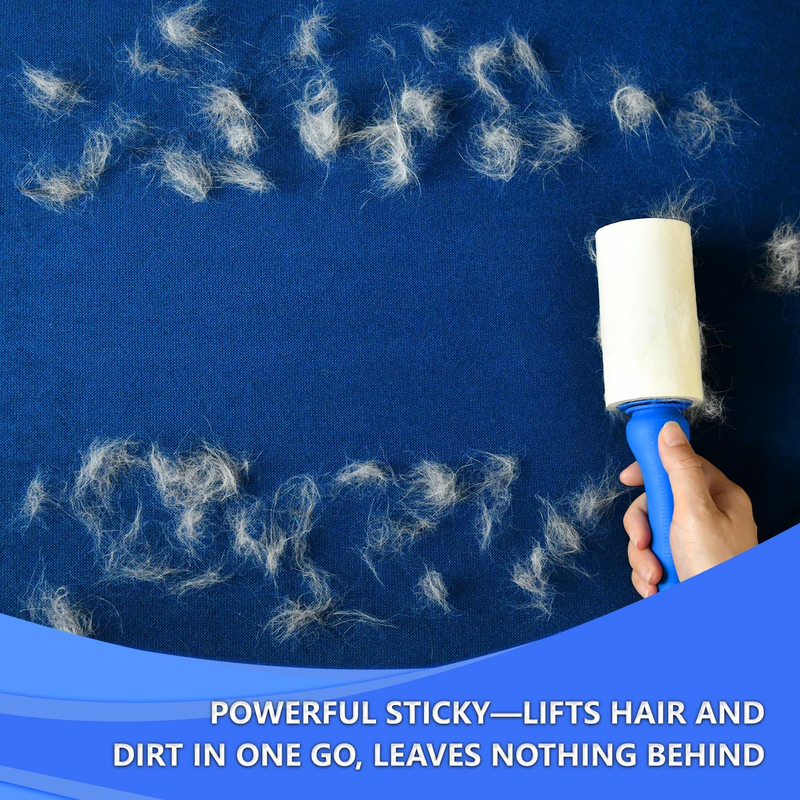Pet Hair Remover Lint Roller: 5 Pack 450 Sheets - Sticky & Easy-Peel for Clothes