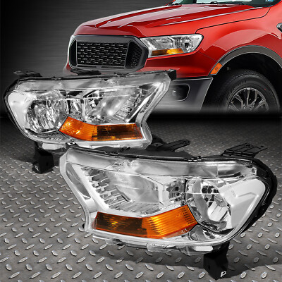 ДЛЯ 19-23 FORD RANGER XL XLT В СТИЛЕ OE ХРОМИРОВАННЫЙ КОРПУС ЯНТАРНАЯ УГЛОВАЯ ЛАМПА ФАРЫ