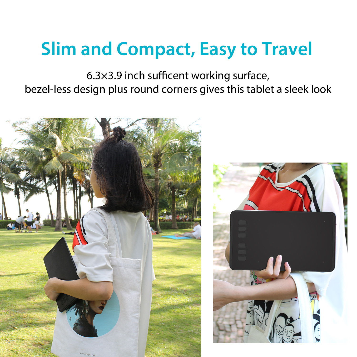 Buy 1，Get 1 Free!  Huion H640P Graphics drawing Tablet Battery free Stylus Pen