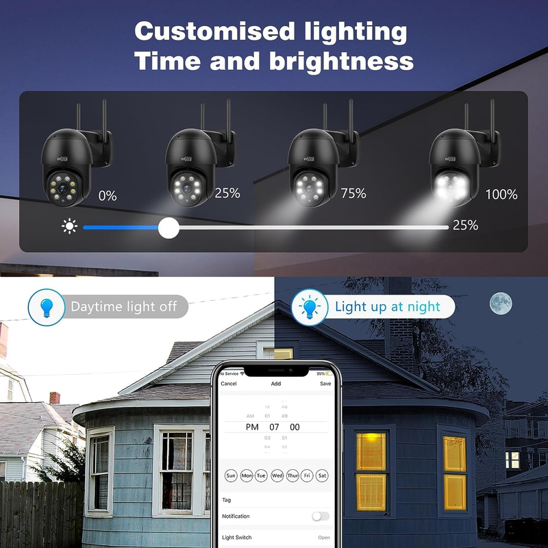 2.5K 4MP Security Camera Outdoor/Home, 5G Wifi Camera, 2.4G/5Ghz Dual Bands, 360