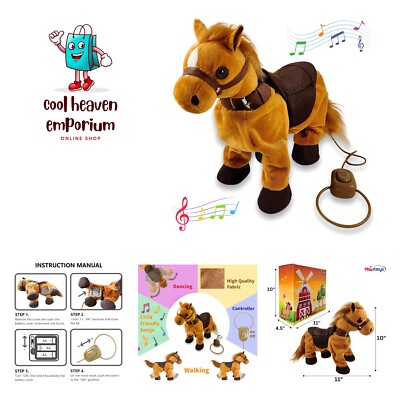 Walk Along Horse with Remote Control Leash, Dancing Singing Walking Musical P...