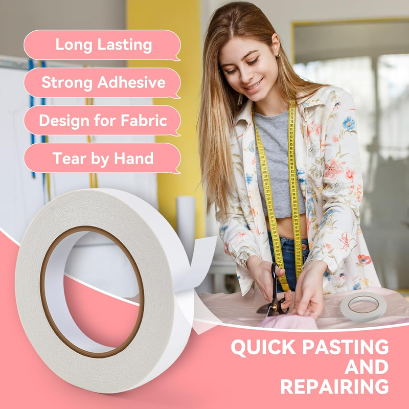 Double Side Tape,1/2inch*100FT Adhesive Fabric Hem Tape No Sew Hemming Tape for