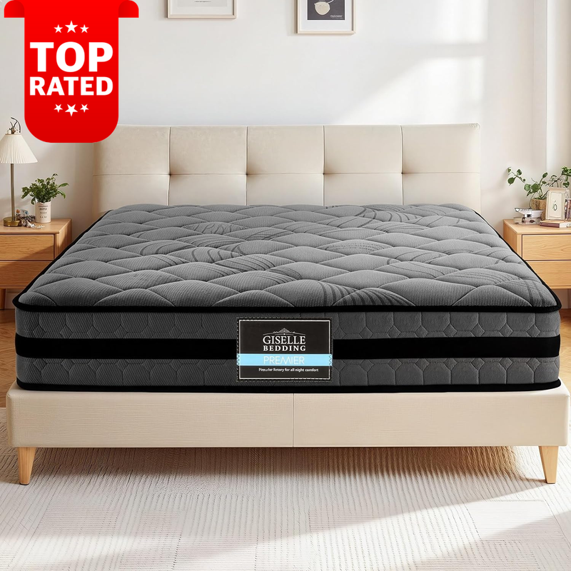 Queen Size Medium Firm Mattress Foam Pocket Spring 5-Zone Cooling 5Yrs Warranty