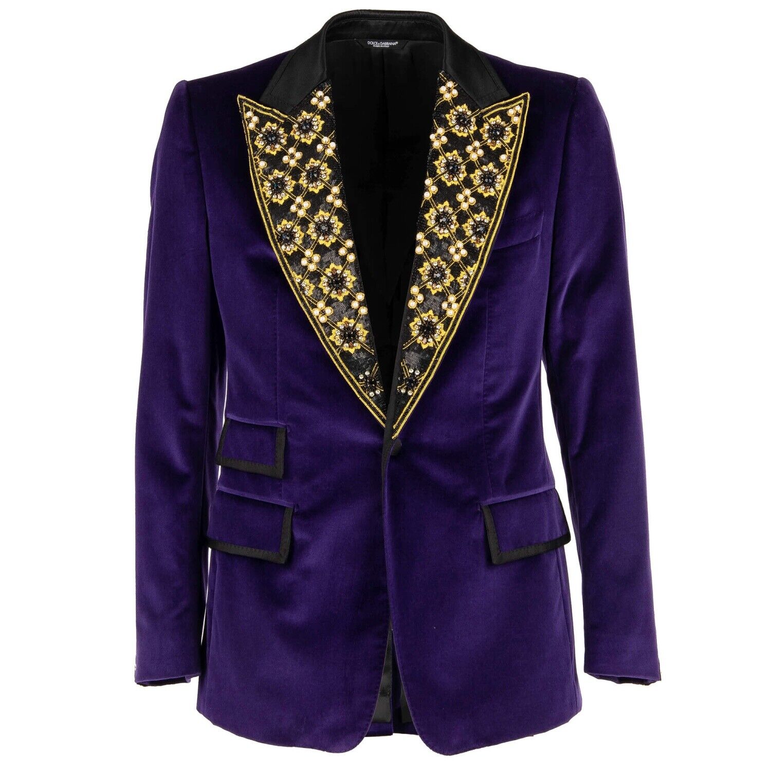 Dolce & Gabbana Velvet Tuxedo Jacket Crystals Sequins Beads Dolce & Gabbana Velvet Tuxedo Jacket Crystals Sequins Beads