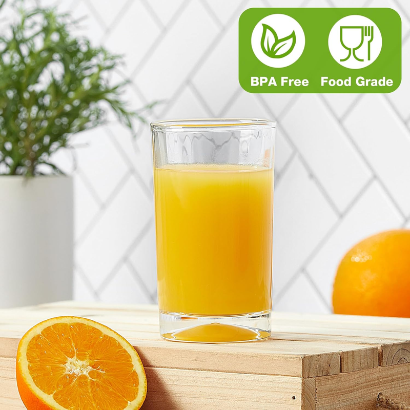 Small Juice Glasses Set of 6, 5.5Oz Heavy Base Clear Drinking Glasses