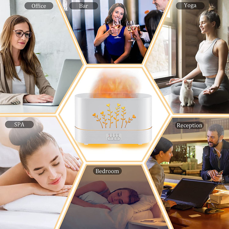 Flame Diffusers for Essential Oils Large Room-Upgraded 300ML Aroma Diffuser Humi