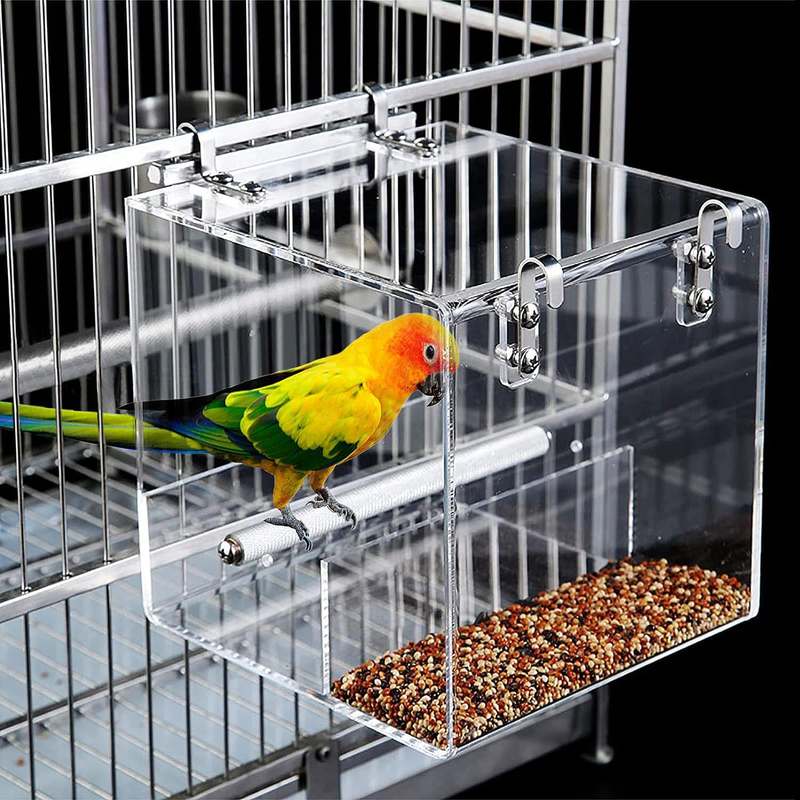 Automatic, Acrylic No Spill For Parakeet Parrot Cockatiels L