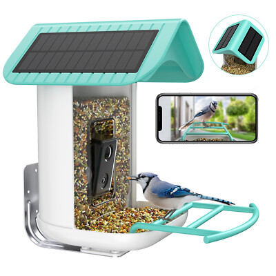 1080P HD Video Bird House Smart Bird Feeder with Camera with Solar Panels