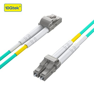 OM3 LC to LC Fiber Patch Cable, Multi Mode Jumper Duplex 50/125μm LSZH 1 ft.