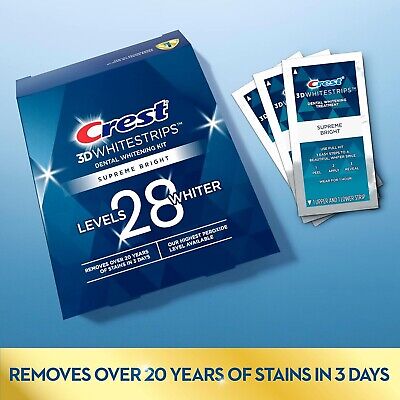 *3 count pack* Crest 3D Whitestrips, Level 28, Supreme Bright, Teeth Whitening