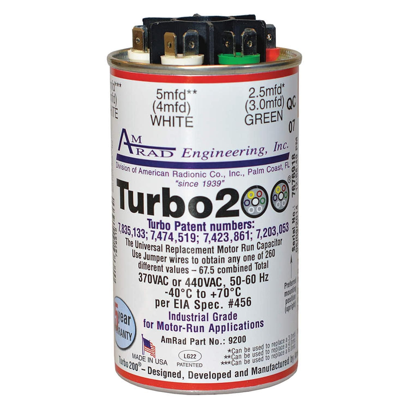 Capacitor 2.5-15MFD 440V Oval for HVAC Fan Motor Pump