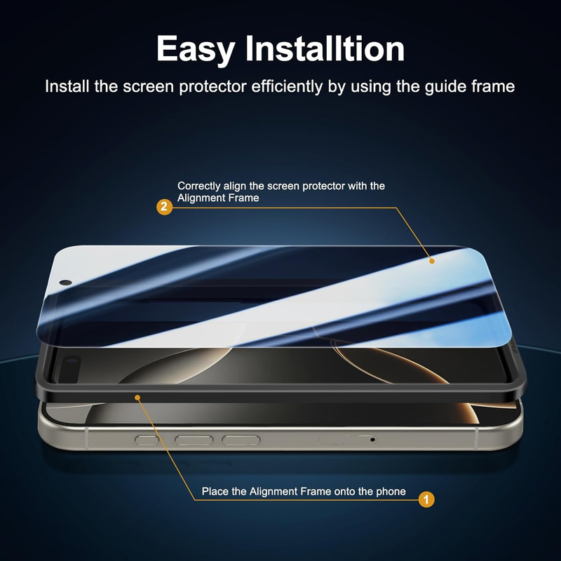 3 Pack Privacy Screen Protector for iPhone 16 Pro (6.3 inches), Anti-Spy Tempere
