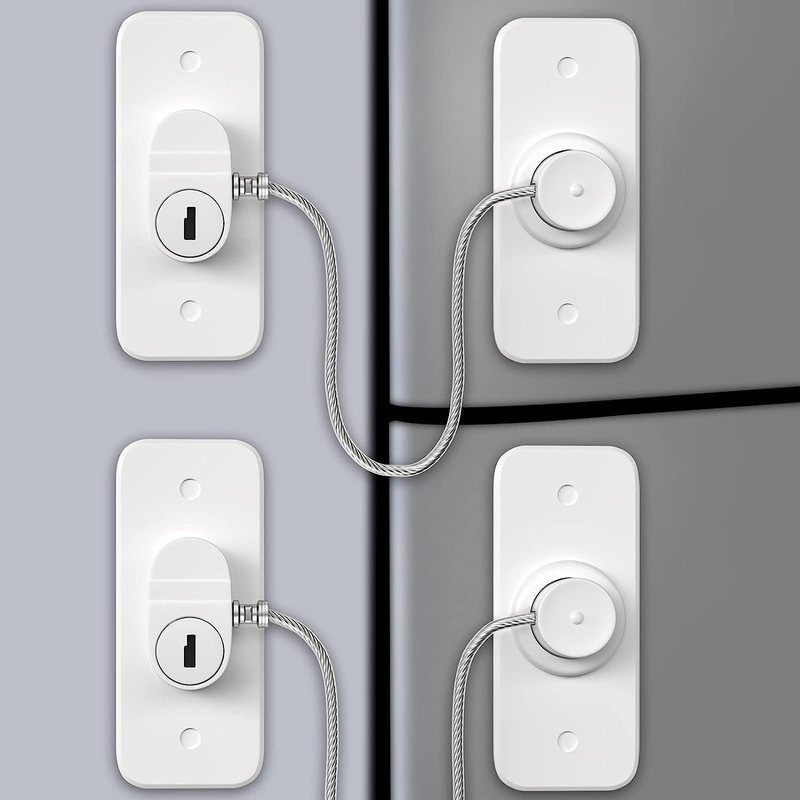 Refrigerator Lock  2 Pack Mini Fridge Locks for Kids No Drill Cabinet Lock with