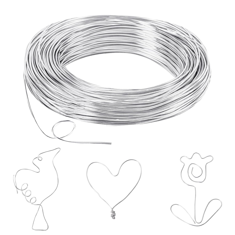 Basteldraht 1mm x 50m für Schmuck & Bastelarbeiten leicht formbar rostfrei Silber