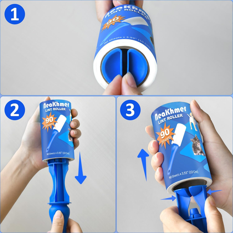 Pet Hair Remover Lint Roller: 5 Pack 450 Sheets - Sticky & Easy-Peel for Clothes
