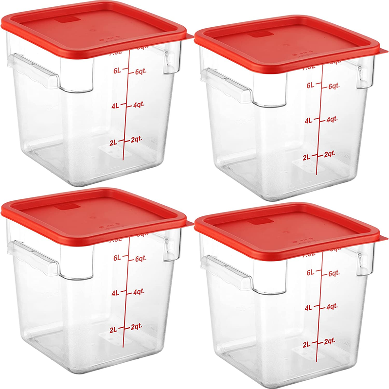 With Red Lid - Nsf Listed Commercial Grade In 8.0