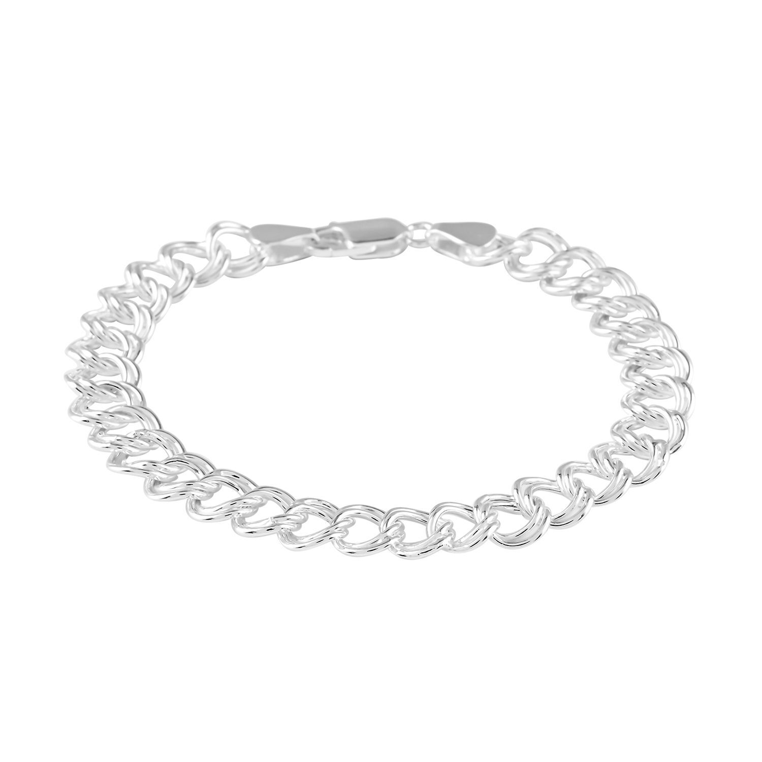 7月12日まで　ショロ　SHARP LINK SILVER BRACELET Women's Rope Bracelet - 3mm - Silver Chain Bracelet - JAXXON
