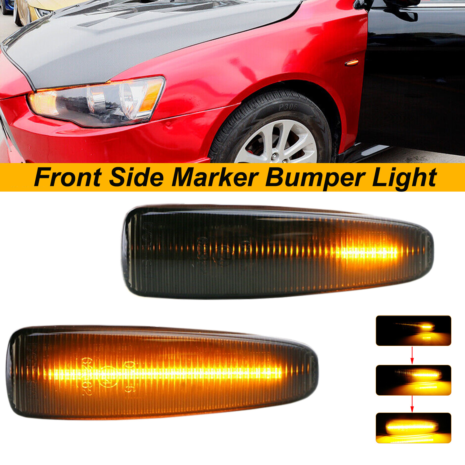 EVO ライト For Mitsubishi Lancer Evolution Evo X LED Side Marker