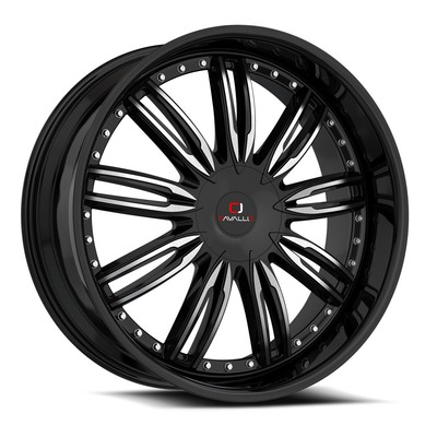 22x8.5 Cavallo CLV-54 Gloss Black & Machined Wheels 5x112/5x4.5 (38mm) Set of 4