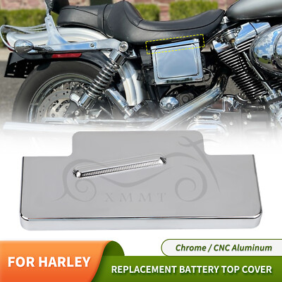 Chrome CNC Aluminum Battery Box Top Cover For Harley Dyna FXD FXDP FXDX FXDWG