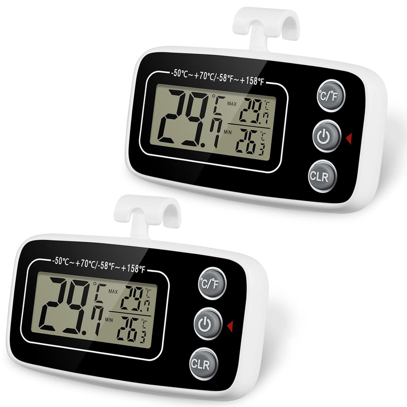 Vicloon Kühlschrank Thermometer, 2 Stück Digitale Gefrierschrank Thermometer The