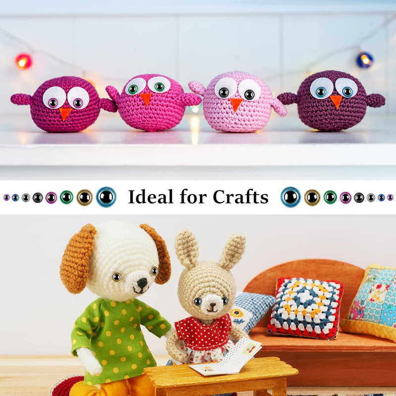 160pcs Large Safety Eyes for Amigurumi Glitter Eye for Stuffed Animals for DIY D