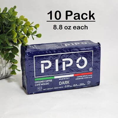 Pipo Espresso Coffee 8.8 oz each - LOT of 10 Pack - Ground Coffee Dark Roast