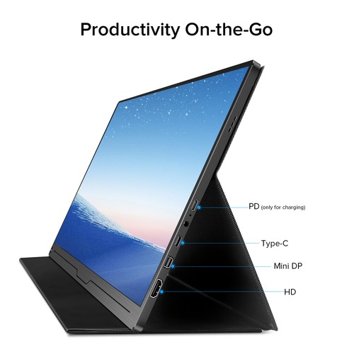 15.6 inch 1920x1080 IPS USB-C HDMI Portable Monitor  for Laptop Cellphone Gaming