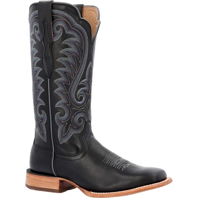 Pre-owned Durango Womens Arena Pro Western Black Mulberry Leather Cowboy Boots