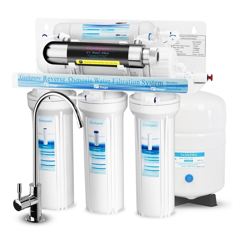 Geekpure 6 Stage Reverse Osmosis RO Water Filter System With