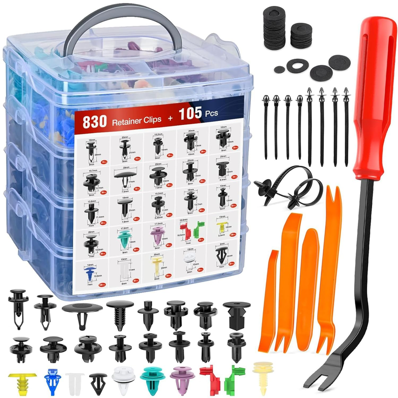 925Pcs Car Push Retainer Clips & Auto Fasteners Kit - 32 Most Common Sizes of Ny