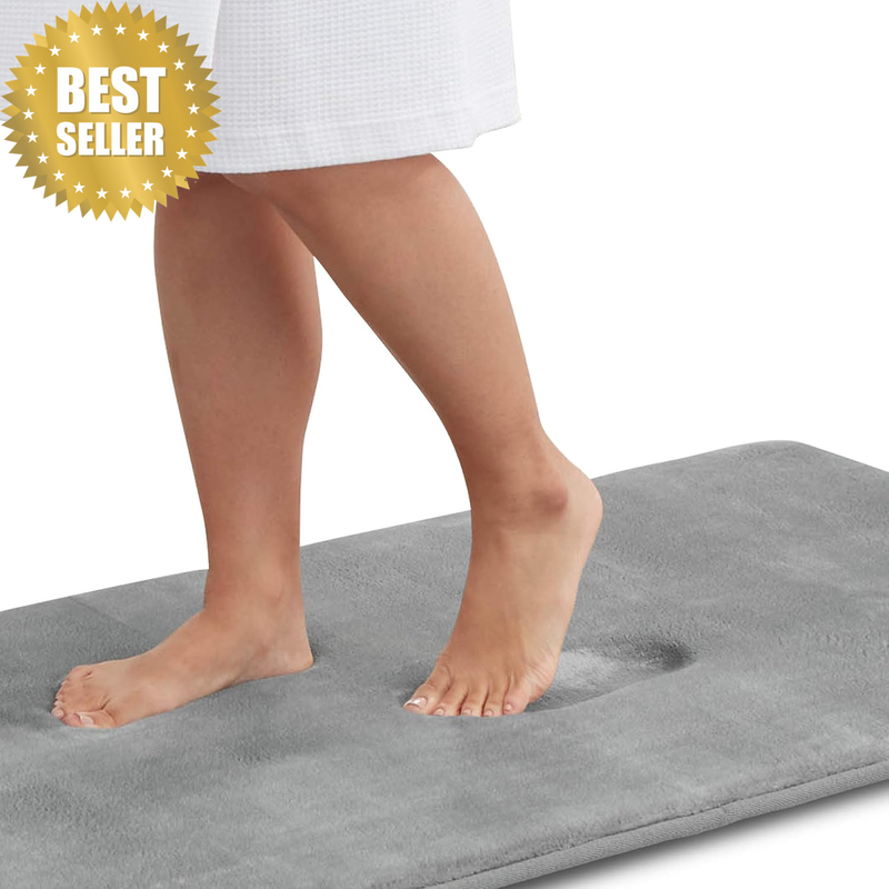 Memory Foam Bath Mat Non Slip Absorbent Super Cozy Velvet Bathroom Rug Carpet Fl