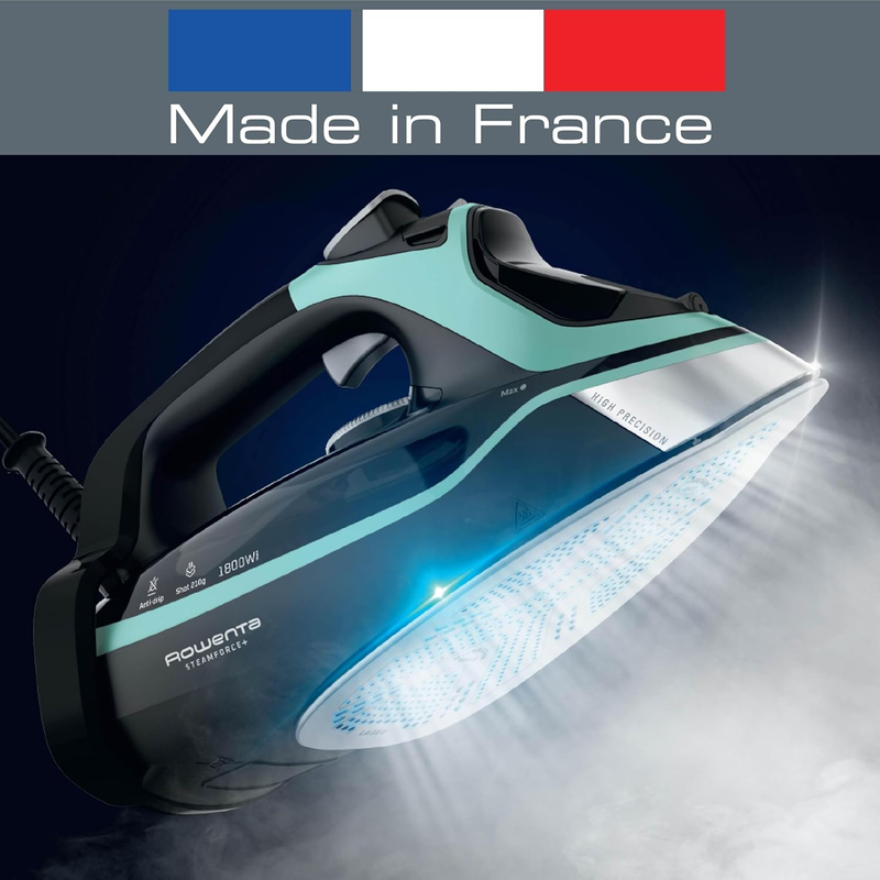 , Steam Force, DW9440, Stainless Steel Soleplate Steam Iron for Clothes, 400 Mic
