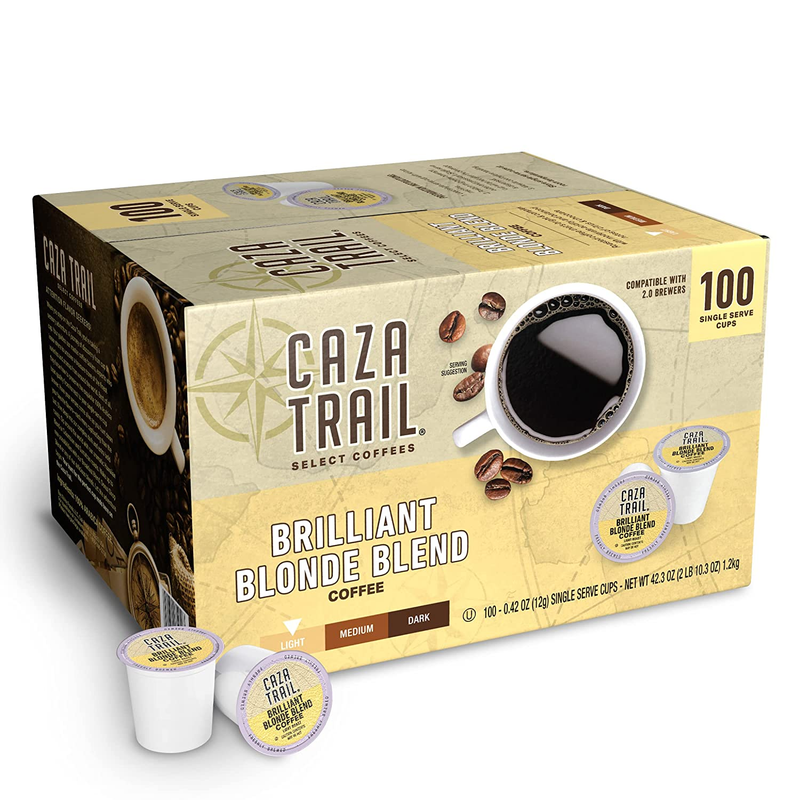 Caza Trail Coffee Pods, Blonde Roast, Single Serve (Pack of 