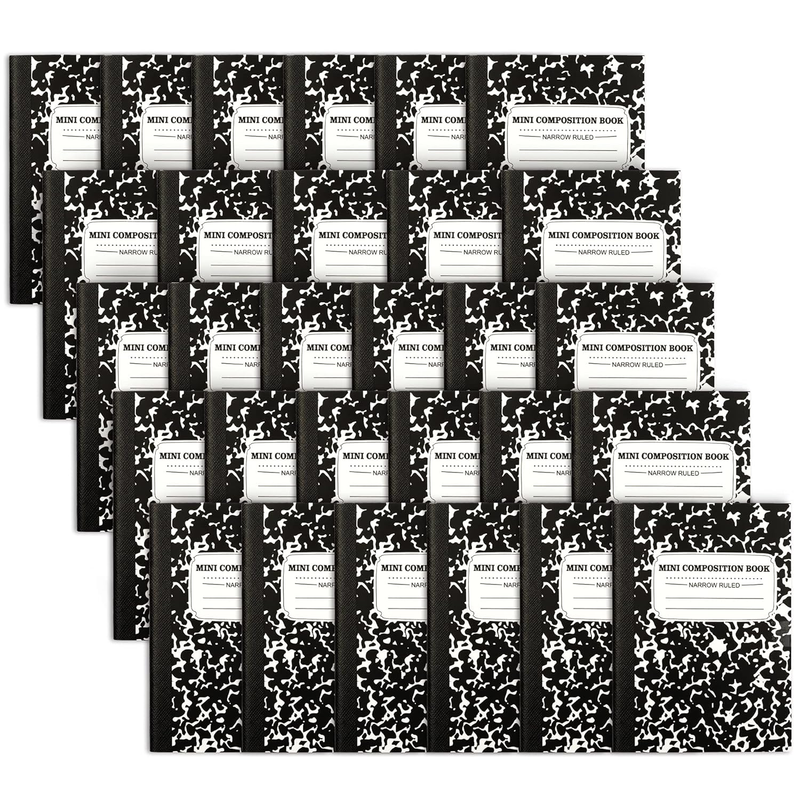 Mini Composition Notebook, Cute 30 Pack Black Narrow Ruled Mini Composition Book