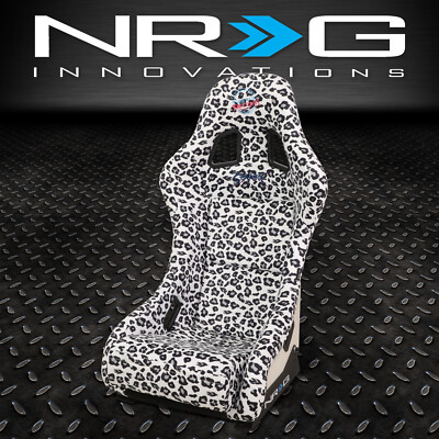 NRG INNOVATIONS PRISMA WHITE SAVAGE CHEETAH ГОНОЧНОЕ СИДЕНЬЕ С ФИКСИРОВАННОЙ СПИНКОЙ СРЕДНЕЕ