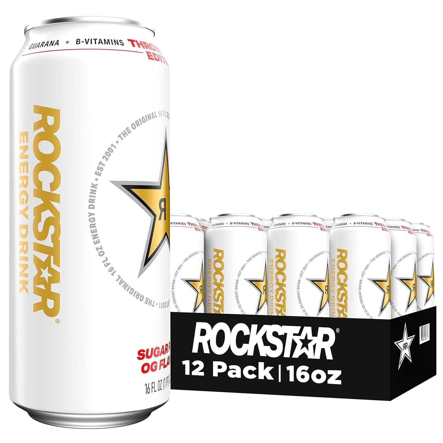 12 Pack) Rockstar Energy Drink O.G. Throwback Edition, Sugar