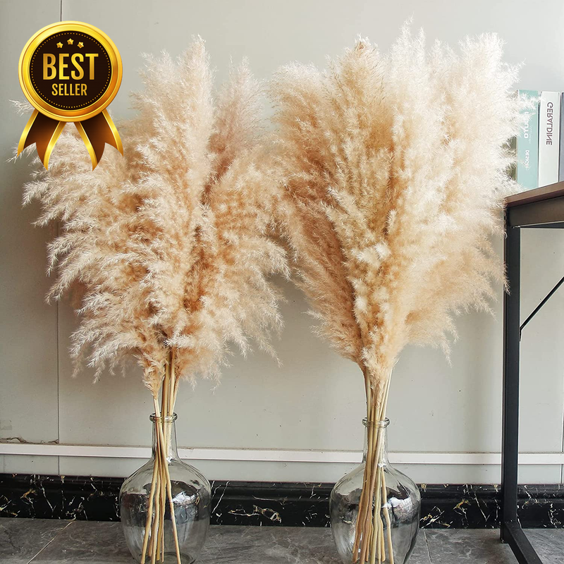 40-Inch 10-Stem Natural Tall Pampas-Grass Decor