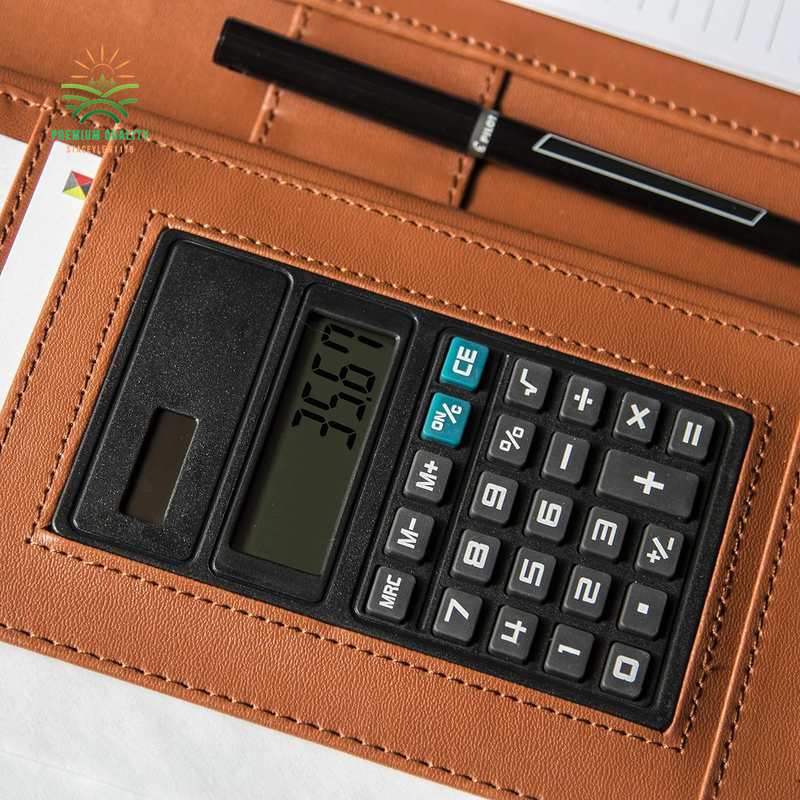 Padfolio Business Leather Portfolio Zippered Notebook Binder Office Organizer 10