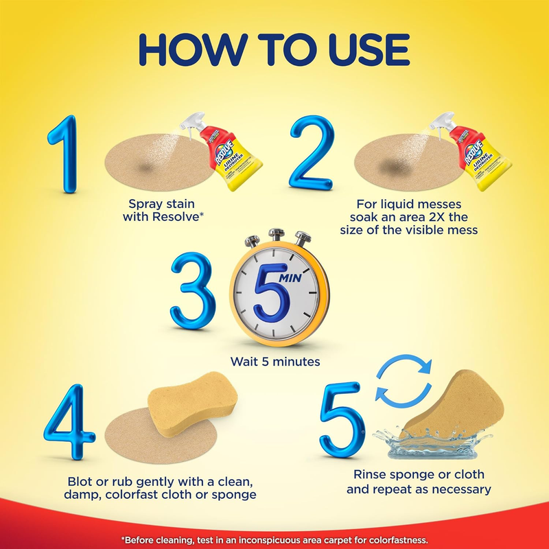 Resolve Urine Destroyer Spray Stain & Odor Remover, Transparent, No Flavor, 32 F